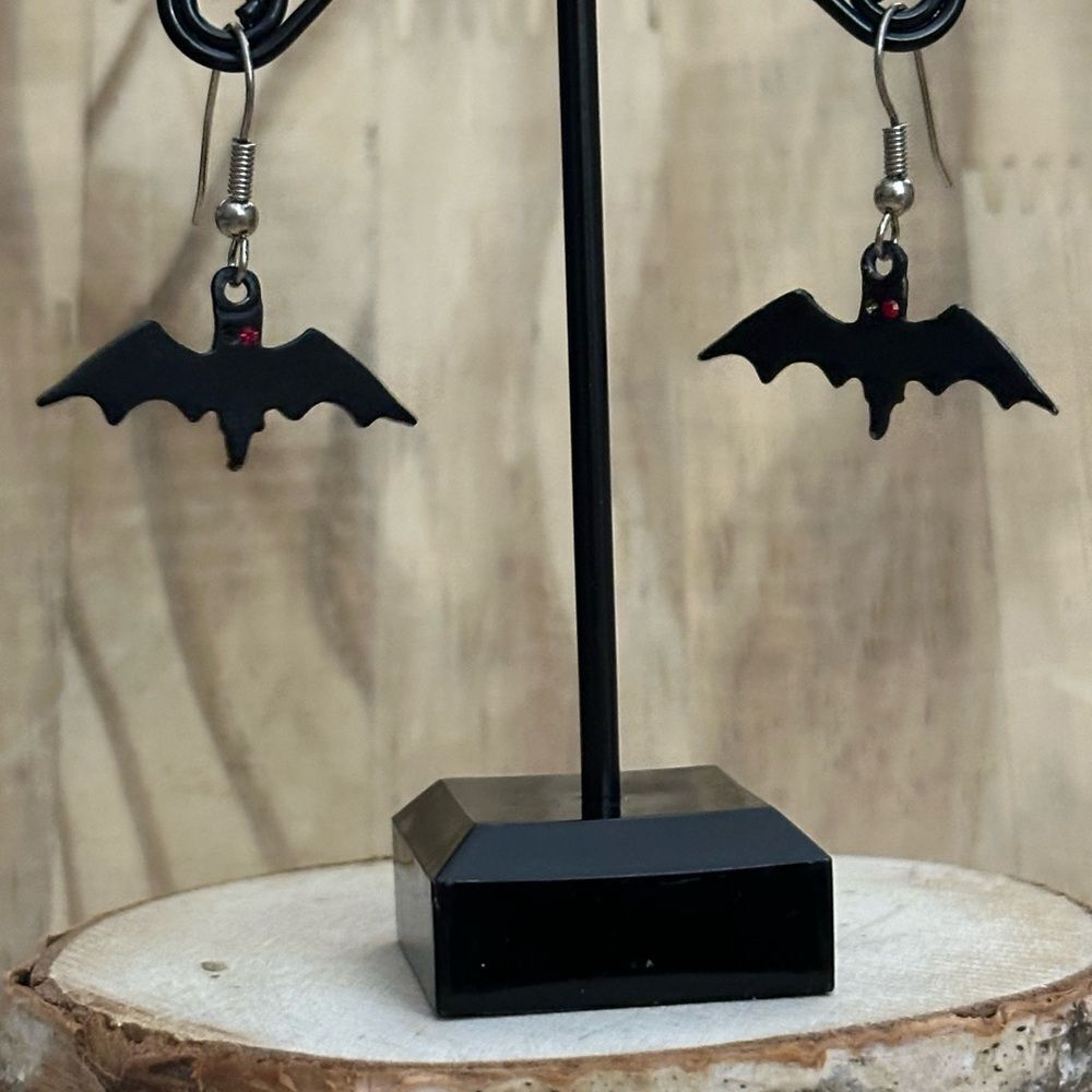 Chic Black Bat Earrings